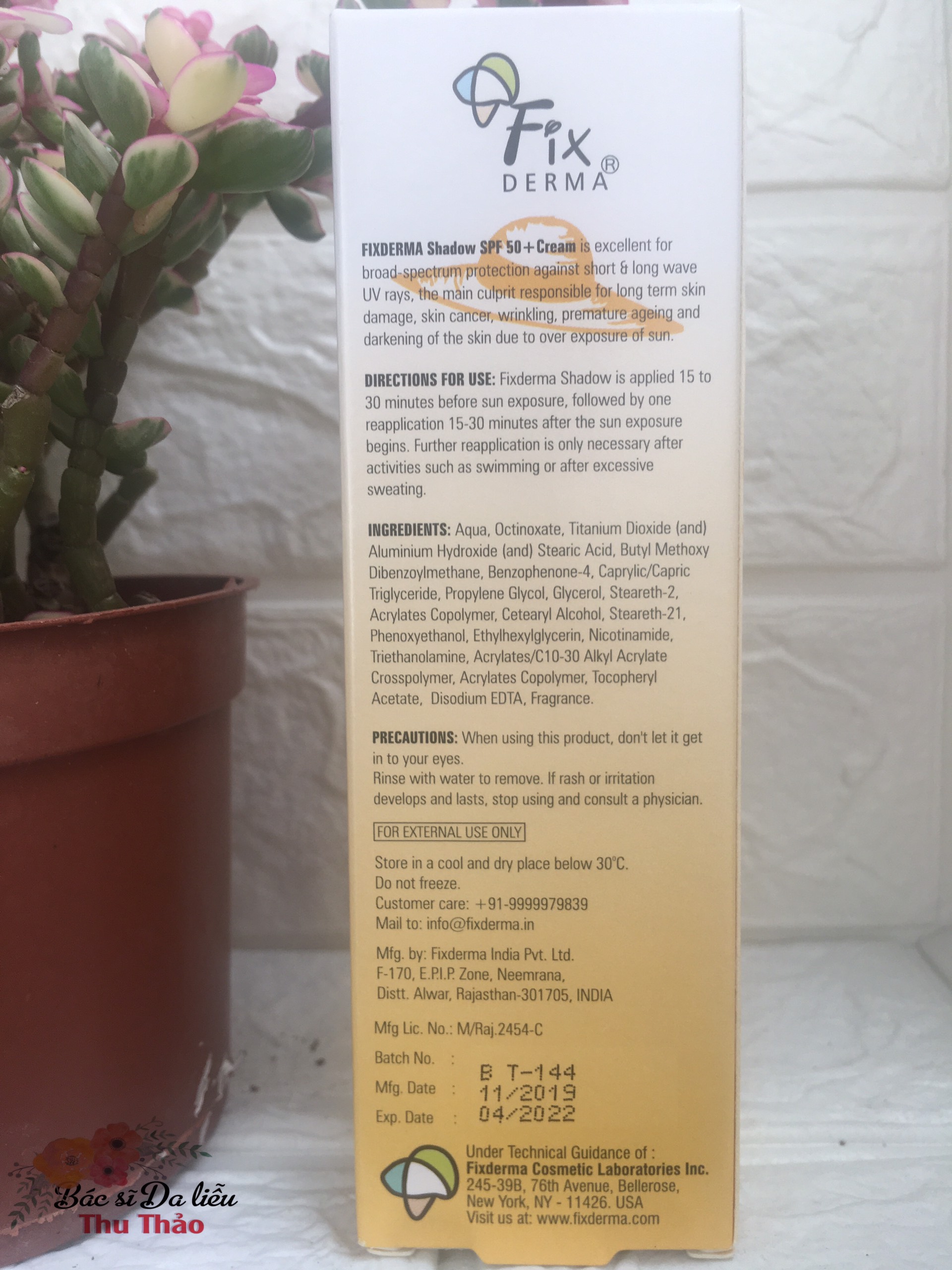 [HCM]KEM CHỐNG NẮNG FIXDERMA SHADOW SPF 50+ CREAM