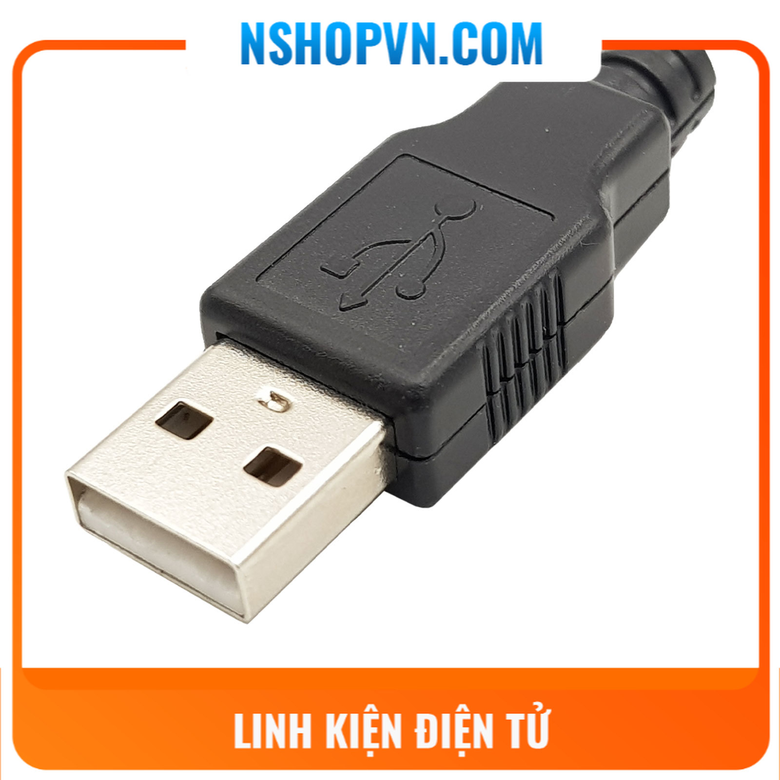 Đầu usb a đực 4p kèm vỏ