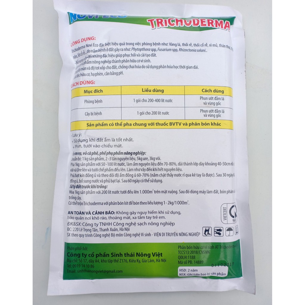 Chế Phẩm Sinh Học Hữu Cơ Vi Sinh Trichoderma 1Kg