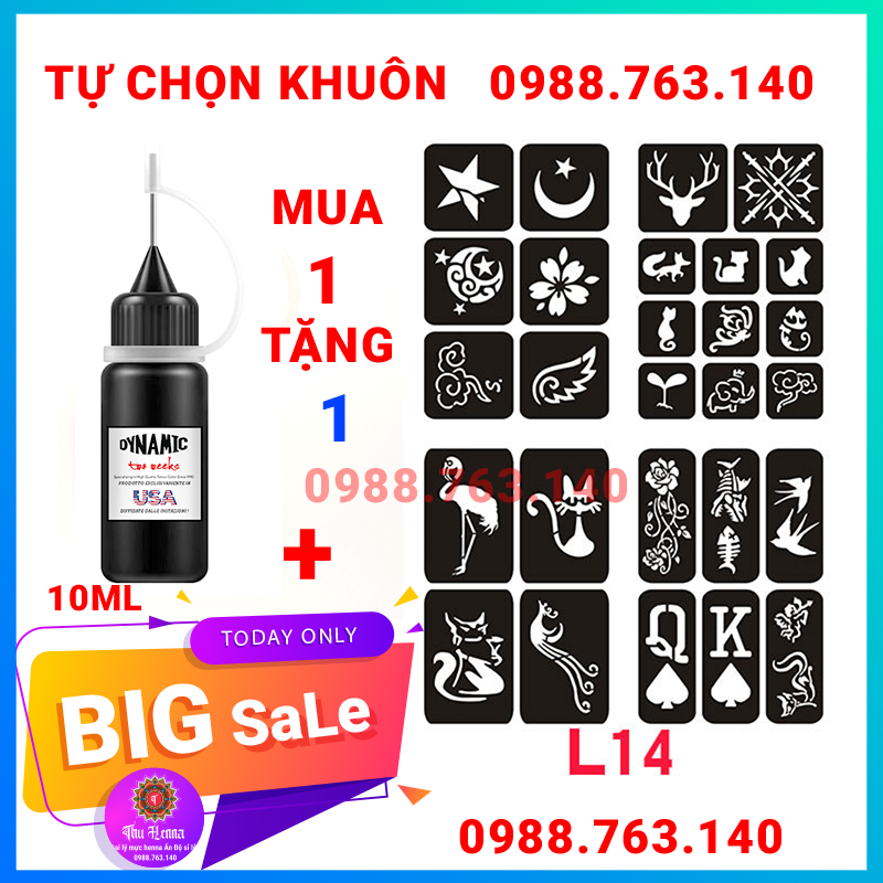 Hình xăm tạm thời 15 ngày tặng Mực và khuôn (TỰ CHỌN MẪU)