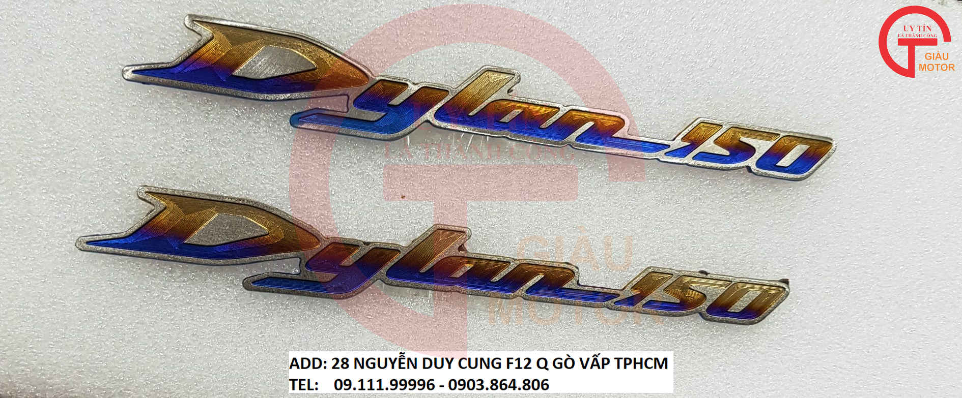 CẶP TEM TITAN CHỮ DYLAN DÁN XE HONDA DYLAN