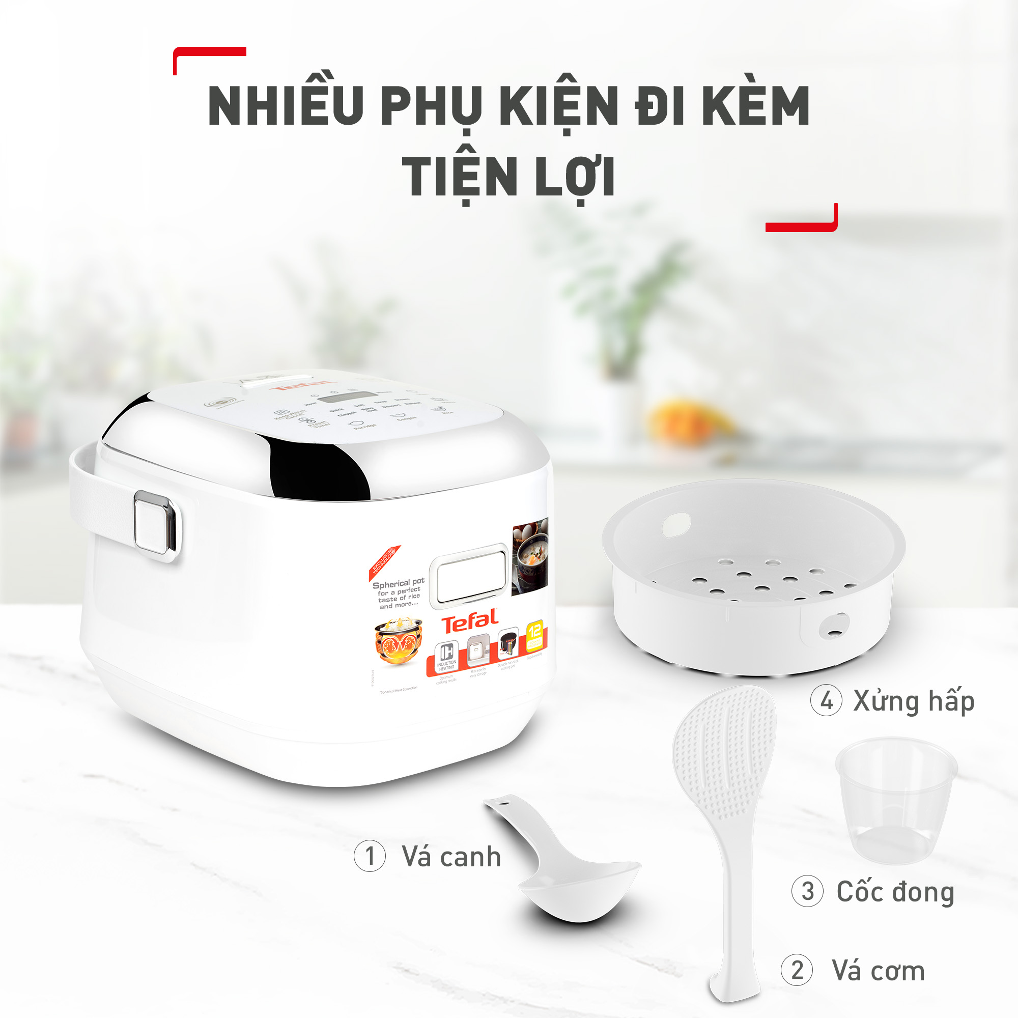 Nồi cơm điện tử cao tần Tefal mini 0.7L RK604165
