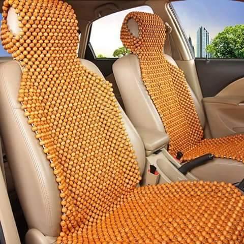 Lót Ghế Ô Tô Hạt Gỗ Pơ Mu Cực Thơm - Loại Trùm Gối Đầu Cao Cấp