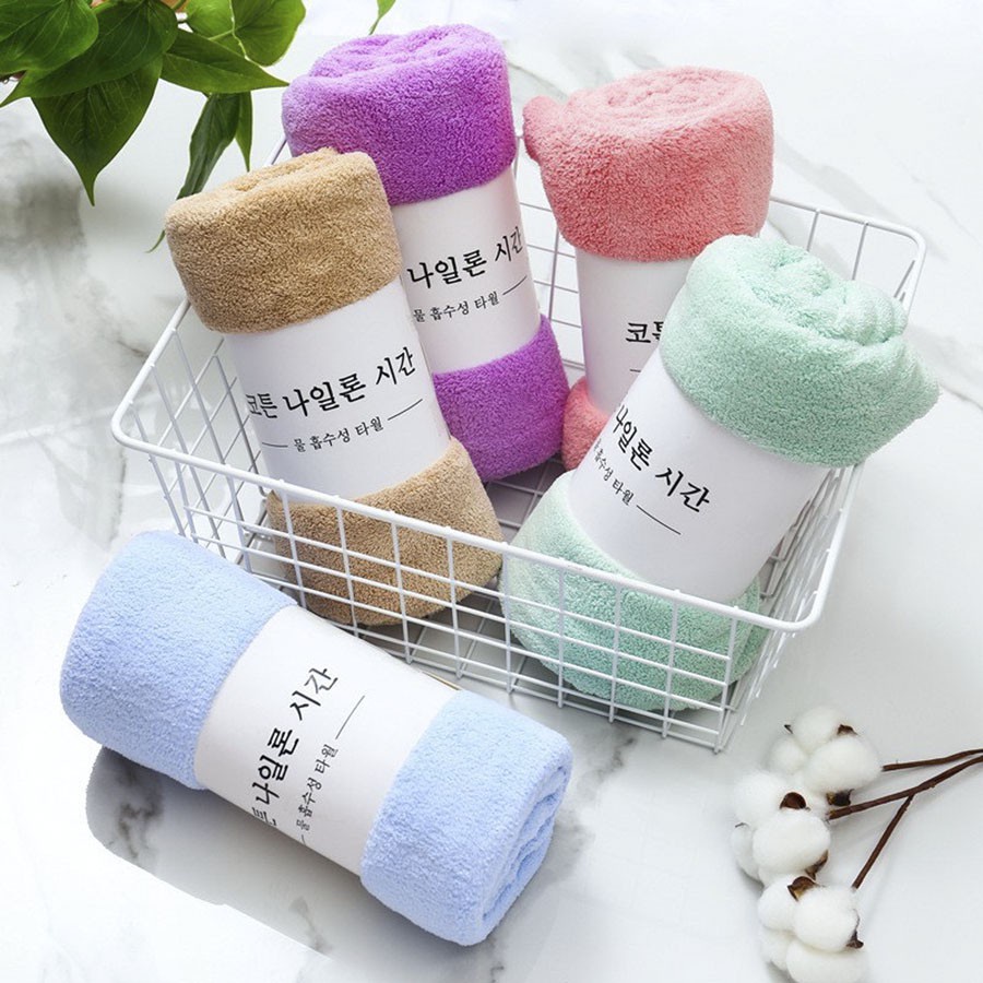 Combo 5 Khăn Mặt Cotton Cao Cấp Xuất Hàn 30*50cm