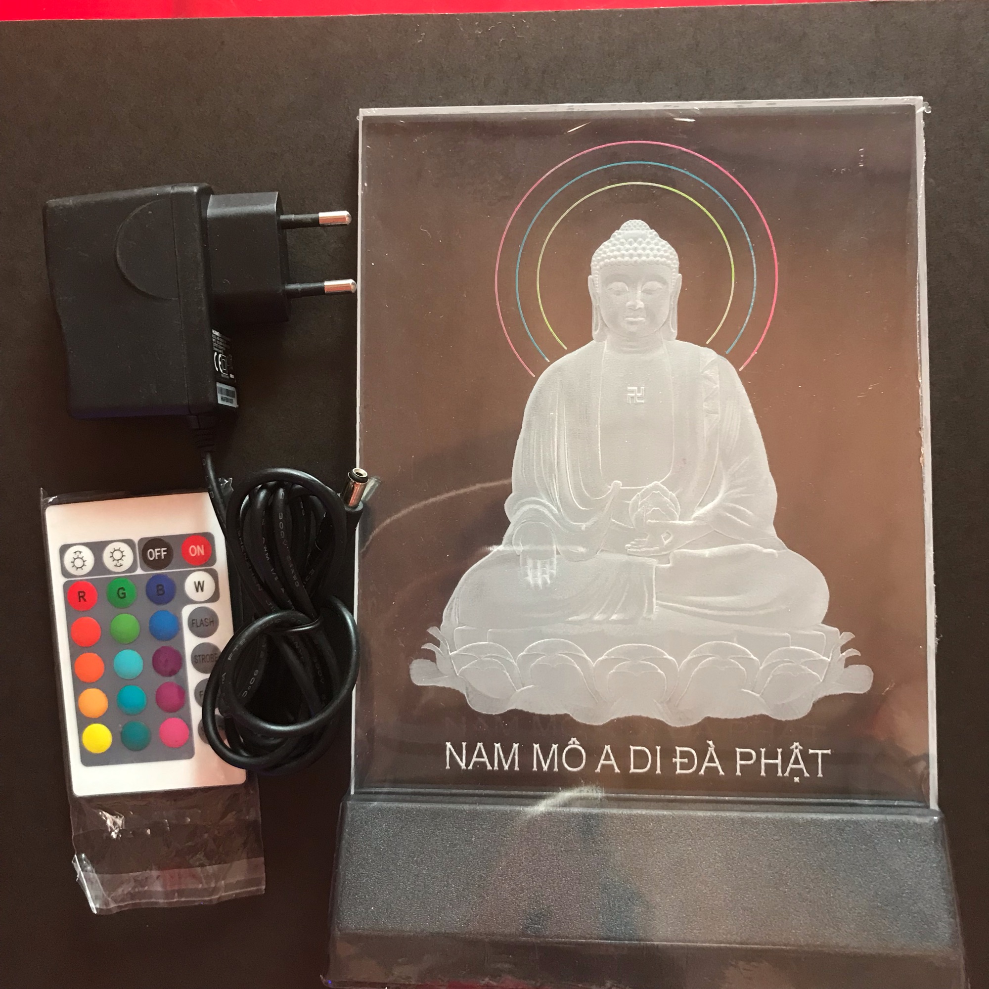 Tranh điện : A DI ĐÀ NGỒI (20x27cm)