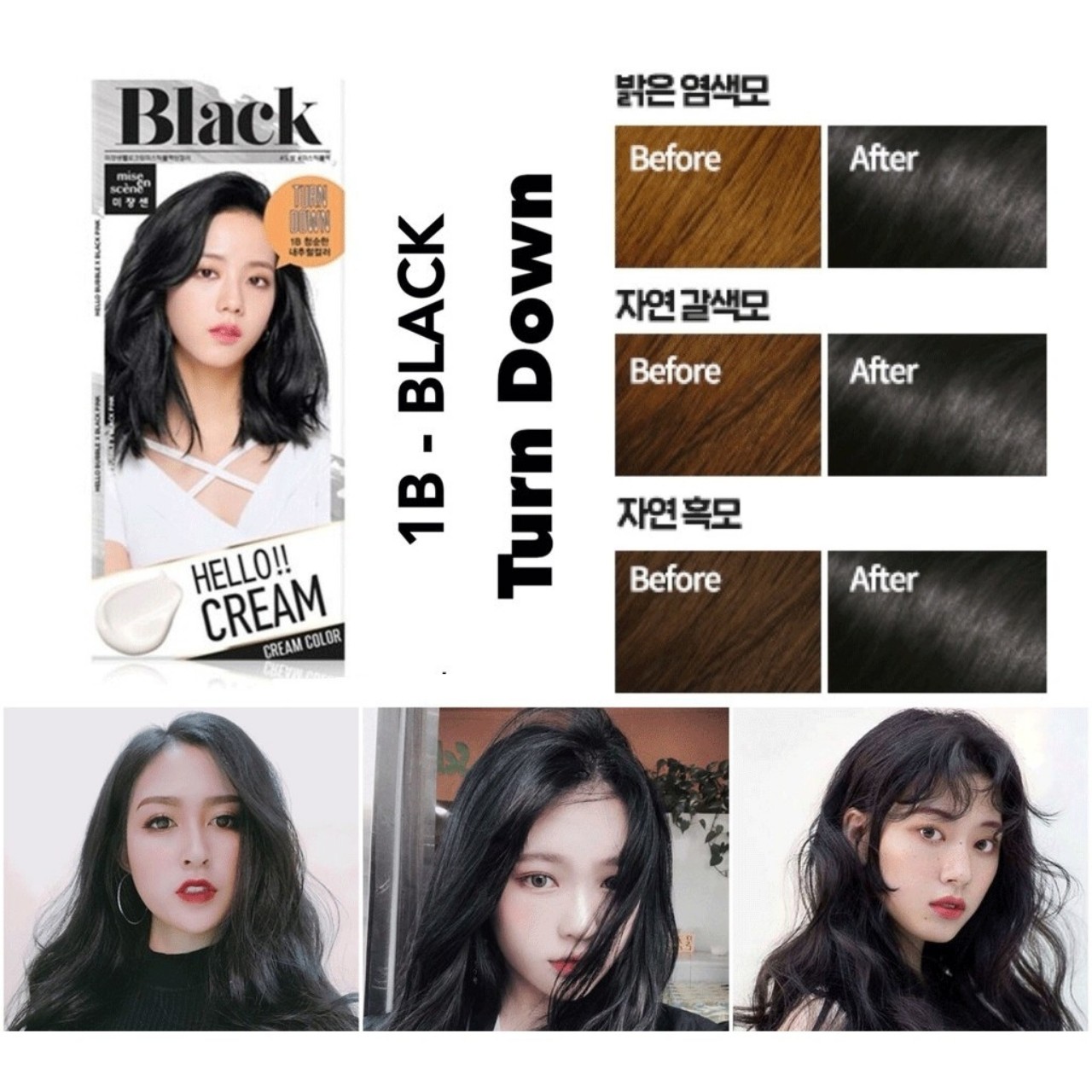 [Chính Hãng Mise En Scene] Thuốc Nhuộm Tóc Dạng Bọt Hello Bubble Foam BlackPink - Màu Đen Mun (Cream)