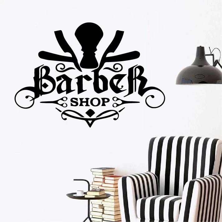Decal Trang trí Barber, Salon cắt tóc P2