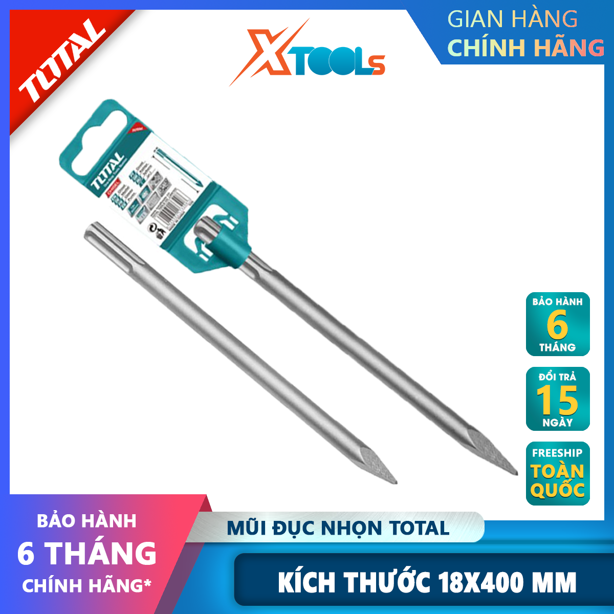 Chisel tip pointed total TAC1521182 | chisel tip pointed size 18x400mm, durable, heat resistant