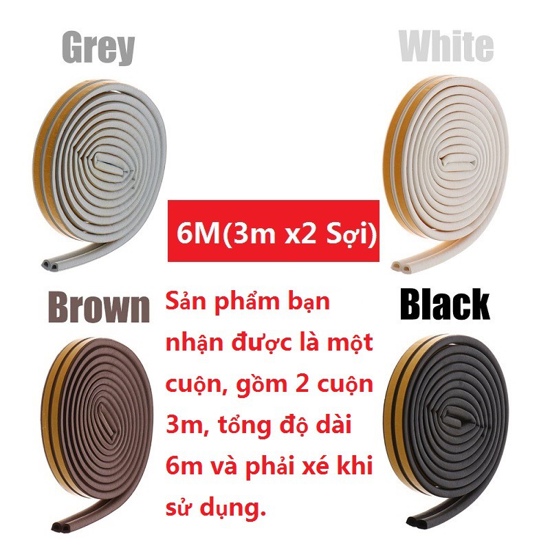 [HCM]6 Mét Ron Nẹp Khung Cửa Chống Gió Lùa Cách Âm Chống Va Đập