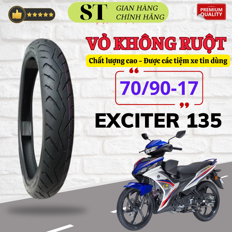 1 Cặp vỏ lốp không ruột xe exciter 135