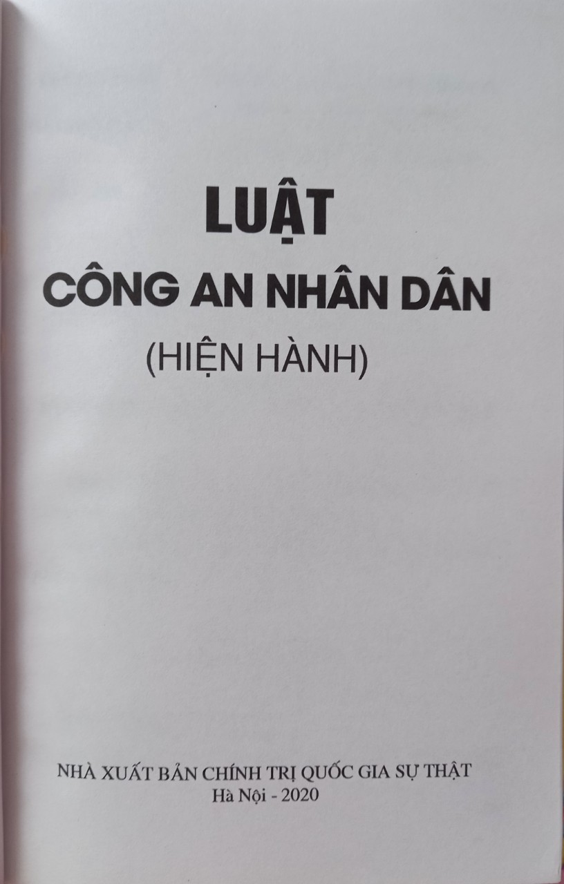 Luật Công An Nhân Dân - Sách Luật Pháp