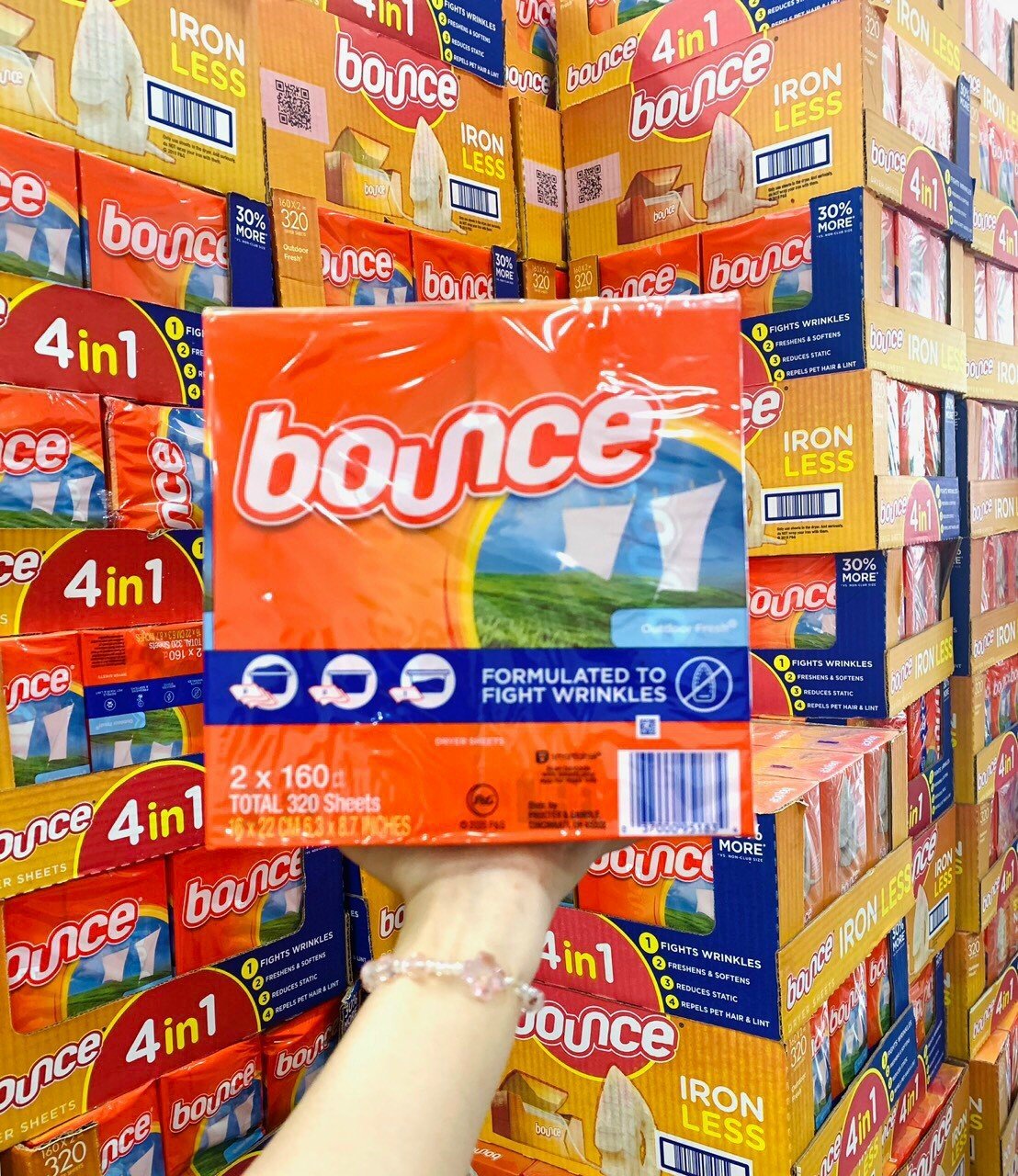 [ HCM ] Hộp Giấy thơm quần áo Bounce của Mỹ - {1 Hộp 160 TỜ}