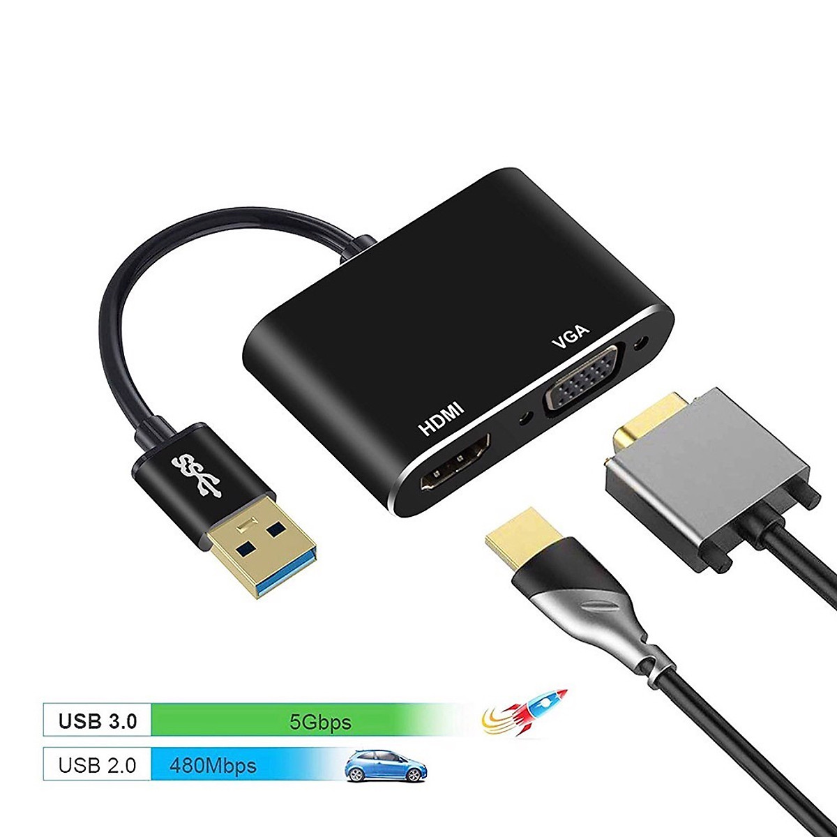 Cáp Chuyển Đổi USB 3.0 ra HDMI Và VGA-JL