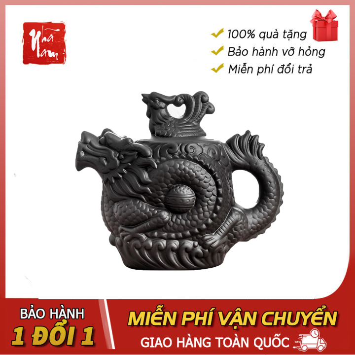 Ấm trà tử sa họa tiết rồng phượng, ấm trà tử sa nghi hưng Nhã Nam