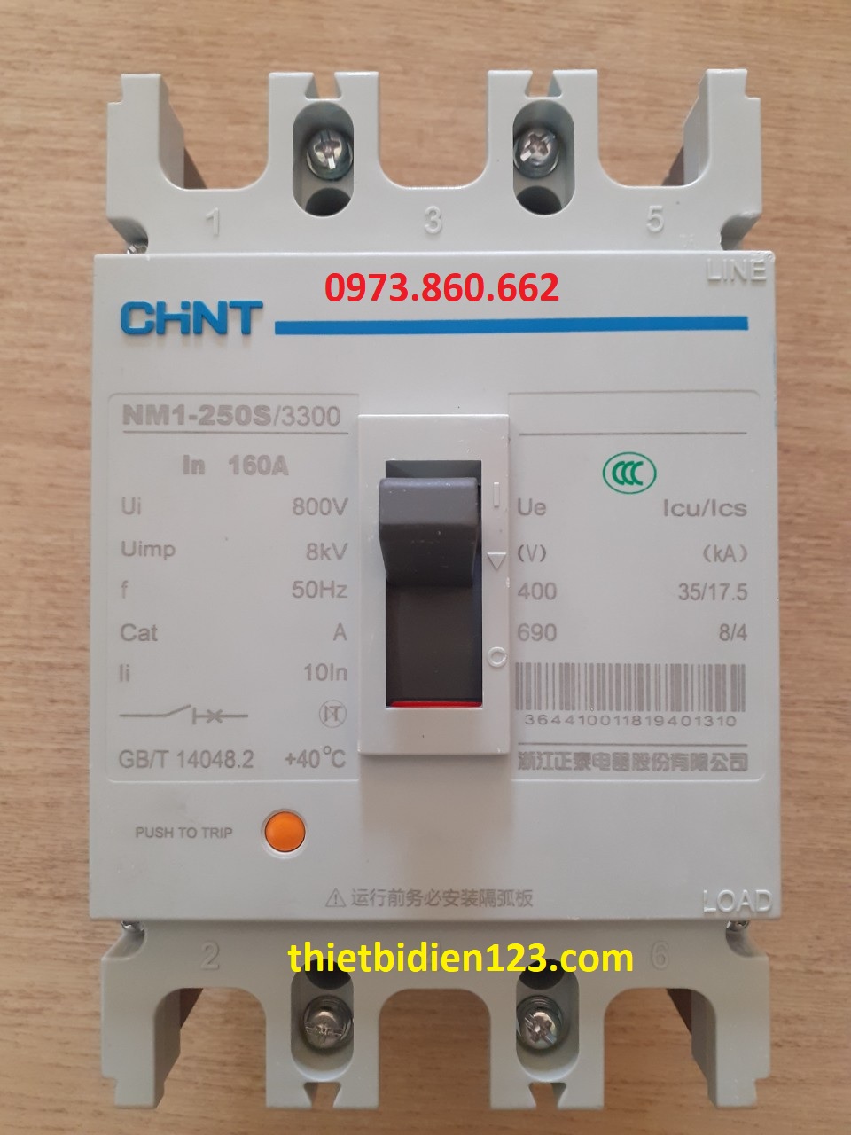 Aptomat 3P chint MCCB 200A - 630A