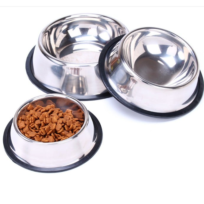 Bát inox trắng cho thú cưng