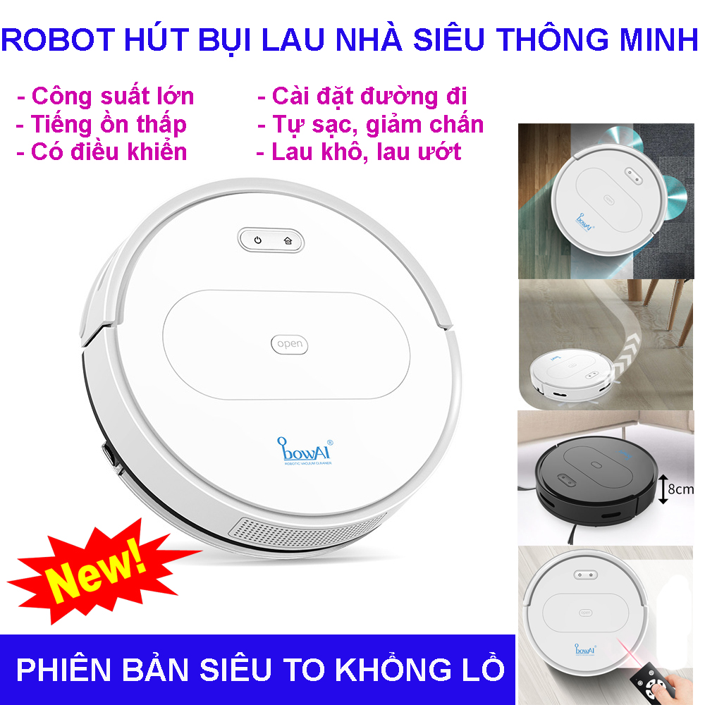 Robot hút bụi Robot lau nhà Thông Minh Robot Hut Bui . Tự Sạc Chống Rơi Lập Sơ Đồ Đi Lau Khô Ẩm Công Suất Lớn. Bảo Hành 12 Tháng