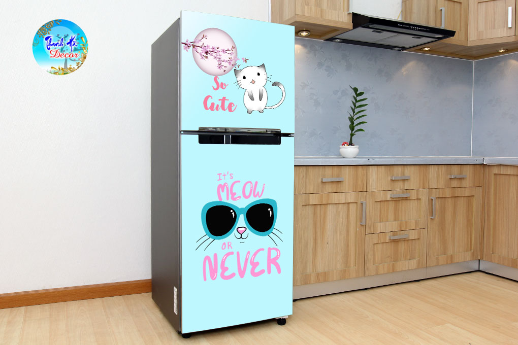 Decal dán trang trí tủ lạnh mẫu cute
