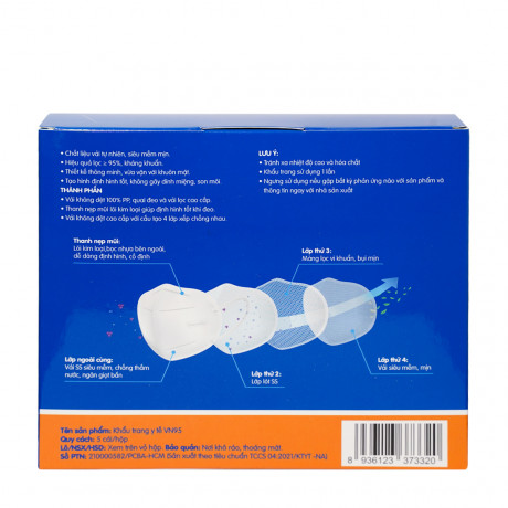 Khẩu trang y tế VN95 Pharmacity ( Hộp 5 cái )