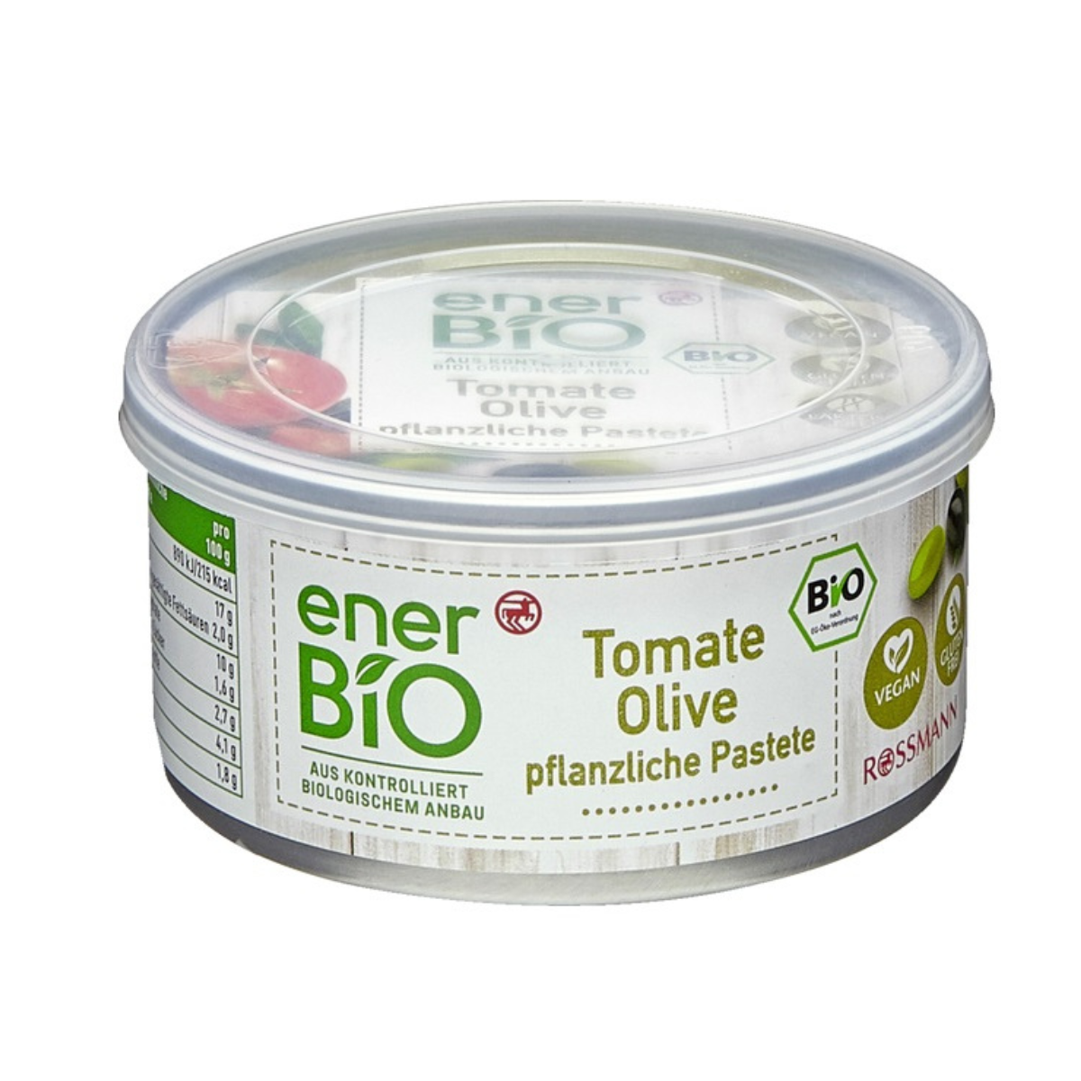 Pate thuần chay hỗn hợp cà chua và olive đen xanh 125g - enerBio