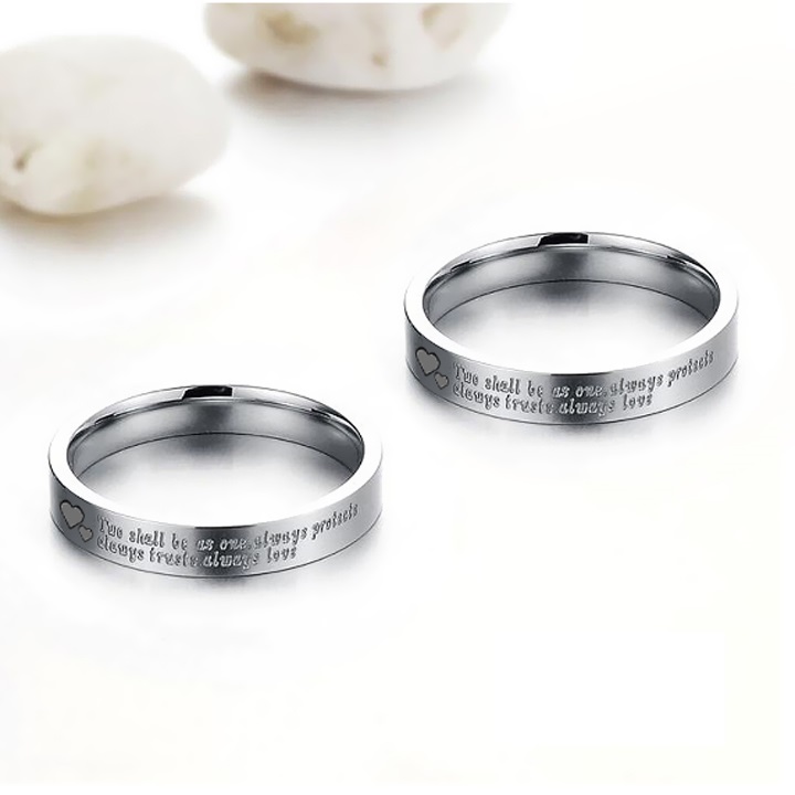 1 Chiếc Nhẫn Cặp Inox cao cấp thời trang không đen SuSuNC