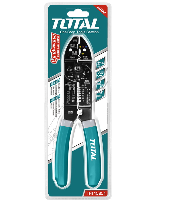 Kềm tuốt dây điện 8,5"/215mm Total THT15851