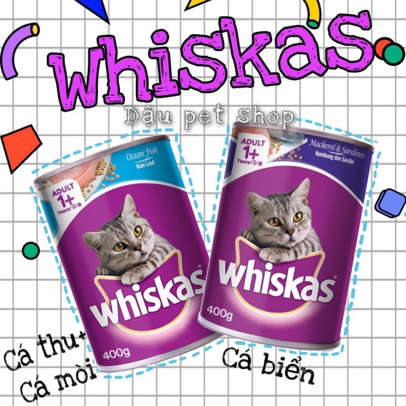 Pate Whiskas lon 400gr cho mèo, đa dạng mẫu mã, chất lượng sản phẩm đảm bảo và cam kết hàng đúng như mô tả