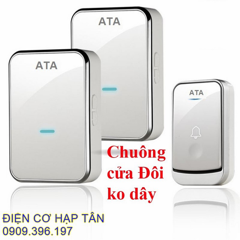 Chuông cửa không dây-đôi -cao cấp - chống nước xuyên vật cản 40-50m- chính hãng ata