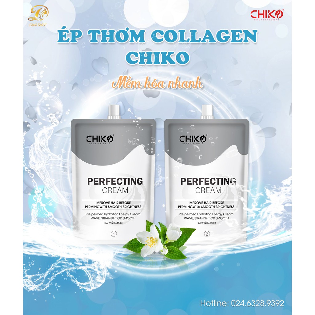 (CHÍNH HÃNG) thuuốc ép/duỗi tóc collagen thông minh CHIKO (Cặp Lớn)