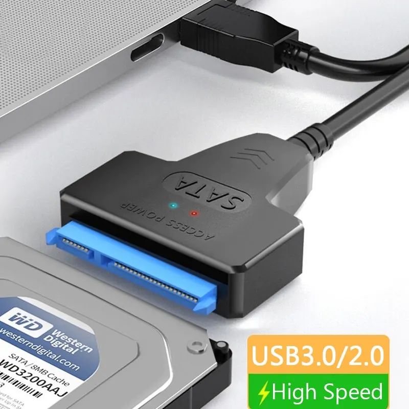 USB Sata cable Sata 3 to USB 3.0 computer cable connector USB 3.0 Sata adapter cable supports 2.5-inch SSD hard drives