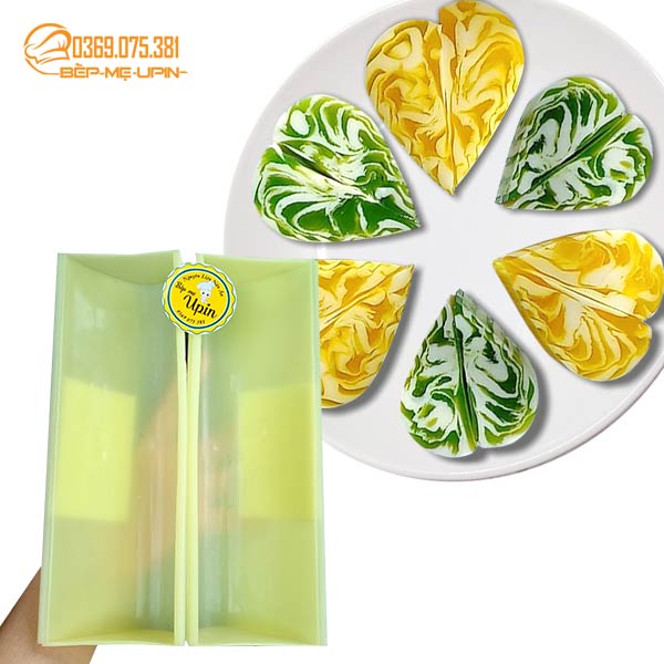 Bộ 2 khuôn máng tạo hình tim làm rau câu sơn thủy