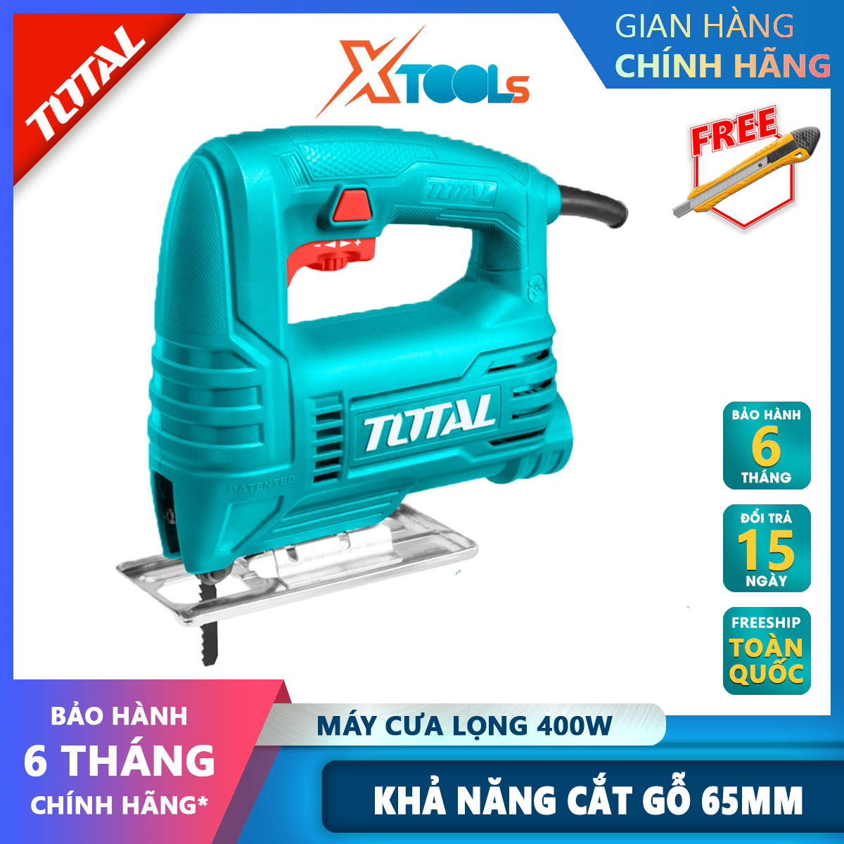 Sawing Machine parasols total TS2045565 | cutting machine parasols portable power 400W | enclosed blade 1 saw parasols, no-load speed 800-3000 v/p used to cut wood lumber, floor tiles, thin plastic, metal,. [XTools] [xsafe]