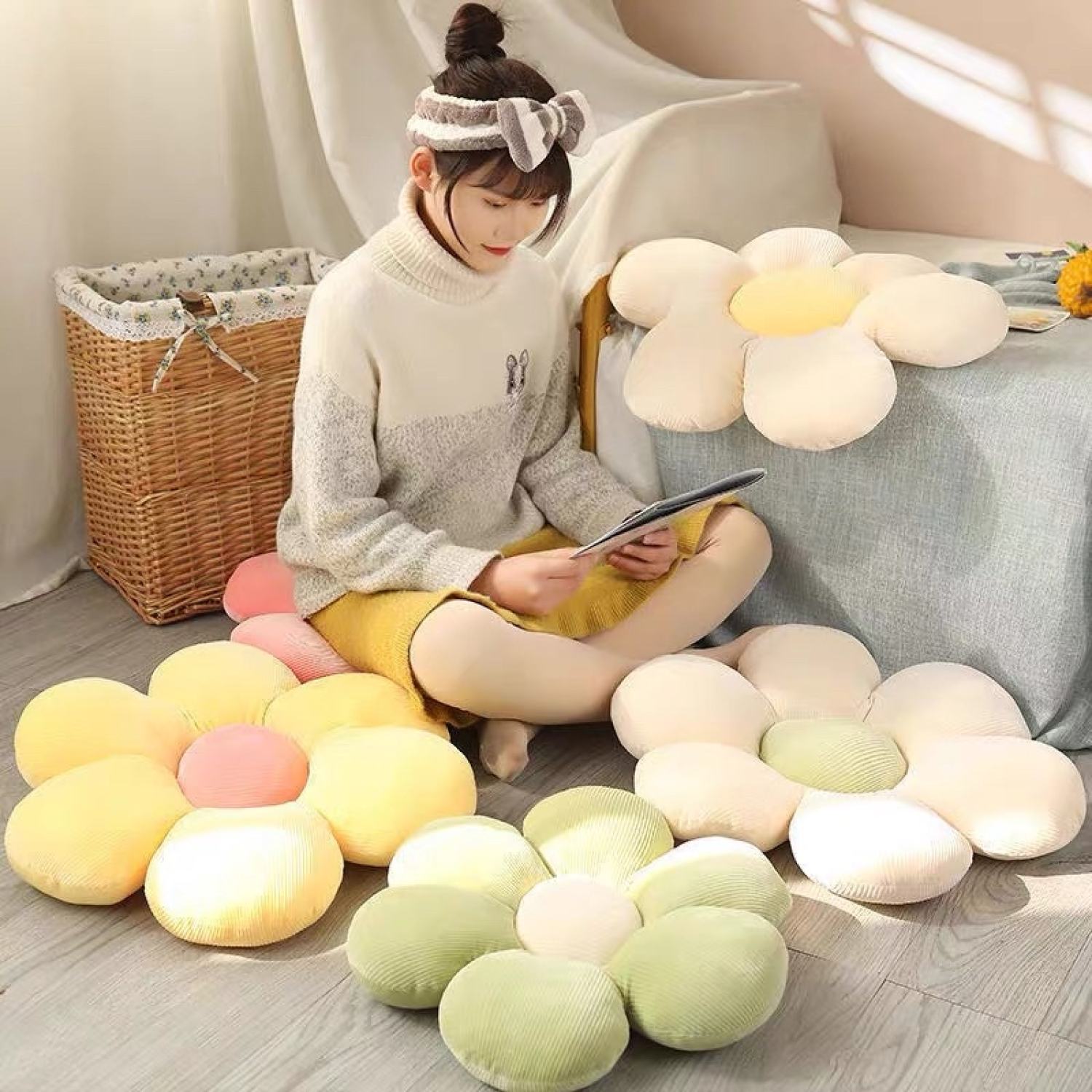 Nệm hình hoa gối ôm hoa cúc