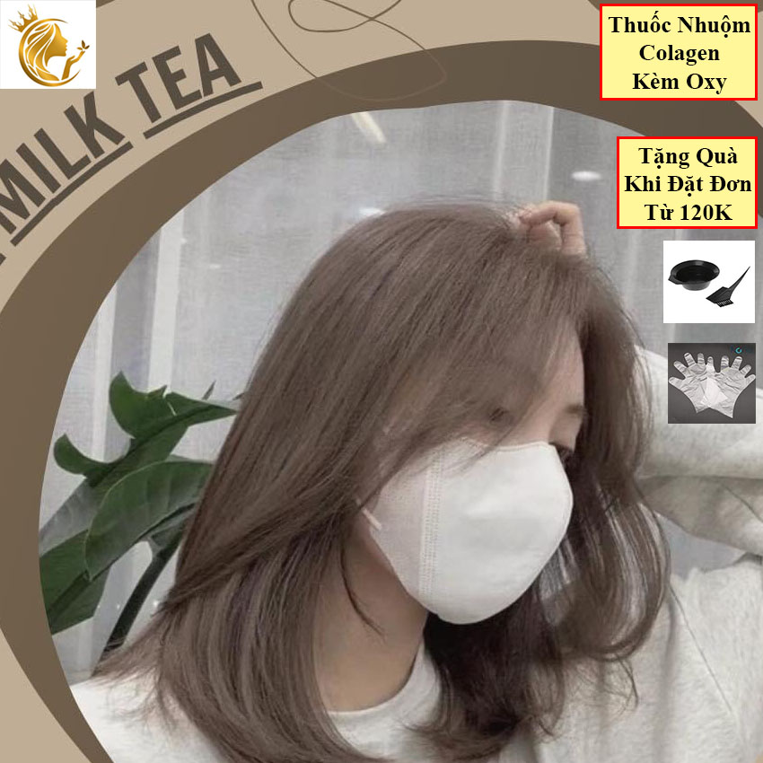 Milk Tea Color Hair Dye with Oxygen