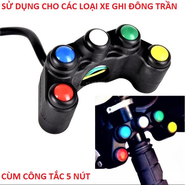 Cùm công tắc 5 in 1 cót pha on off passing