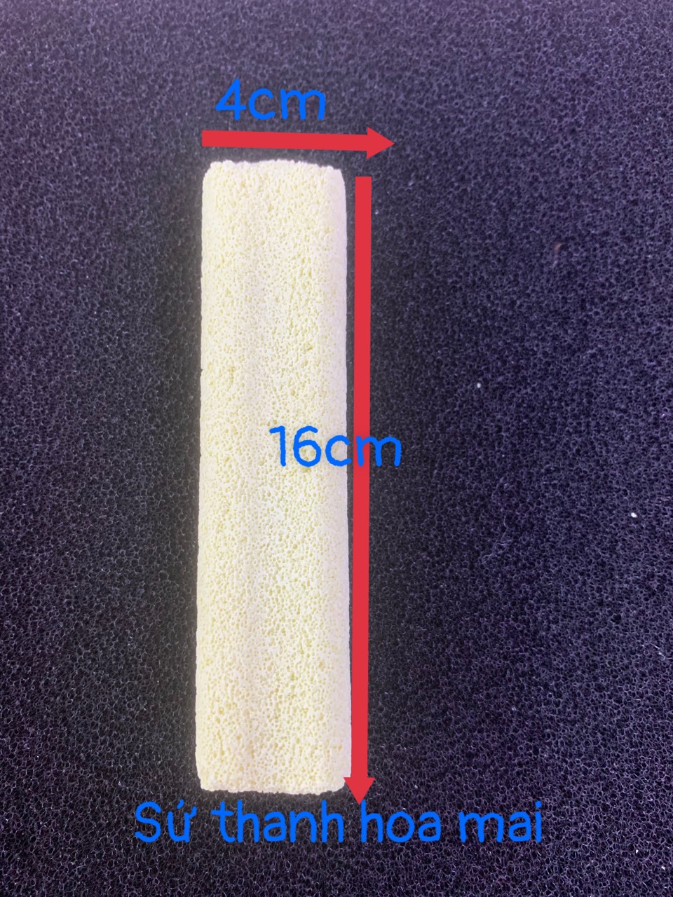 Sứ thanh hoa mai 16x4cm,sứ lọc nước hồ cá,sứ hoa mai lọc nước nuôi vi sinh,sứ lọc hồ cá cảnh,sứ hoa mai muối tiêu 16x4cm
