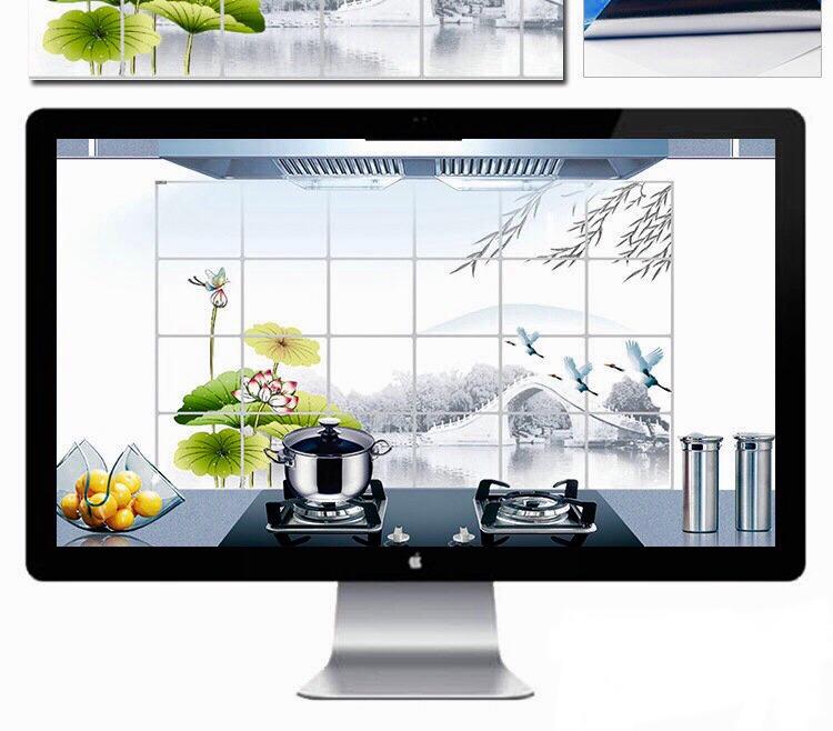 Decal dán bếp tráng nhôm - Hoa Sen