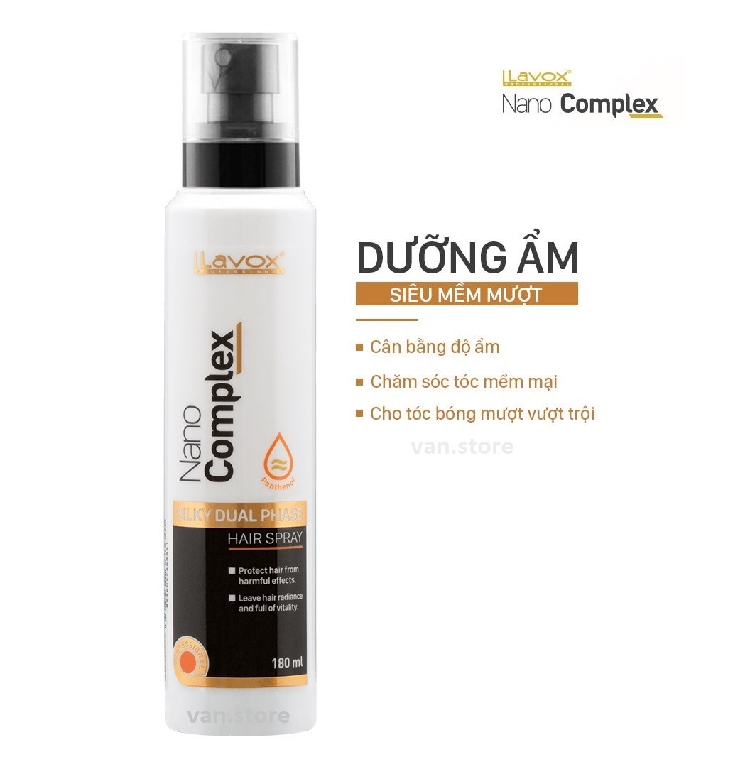 Xịt Dưỡng Tóc Nano Complex Dưỡng Ẩm Siêu Mềm Mượt Lavox 180ml