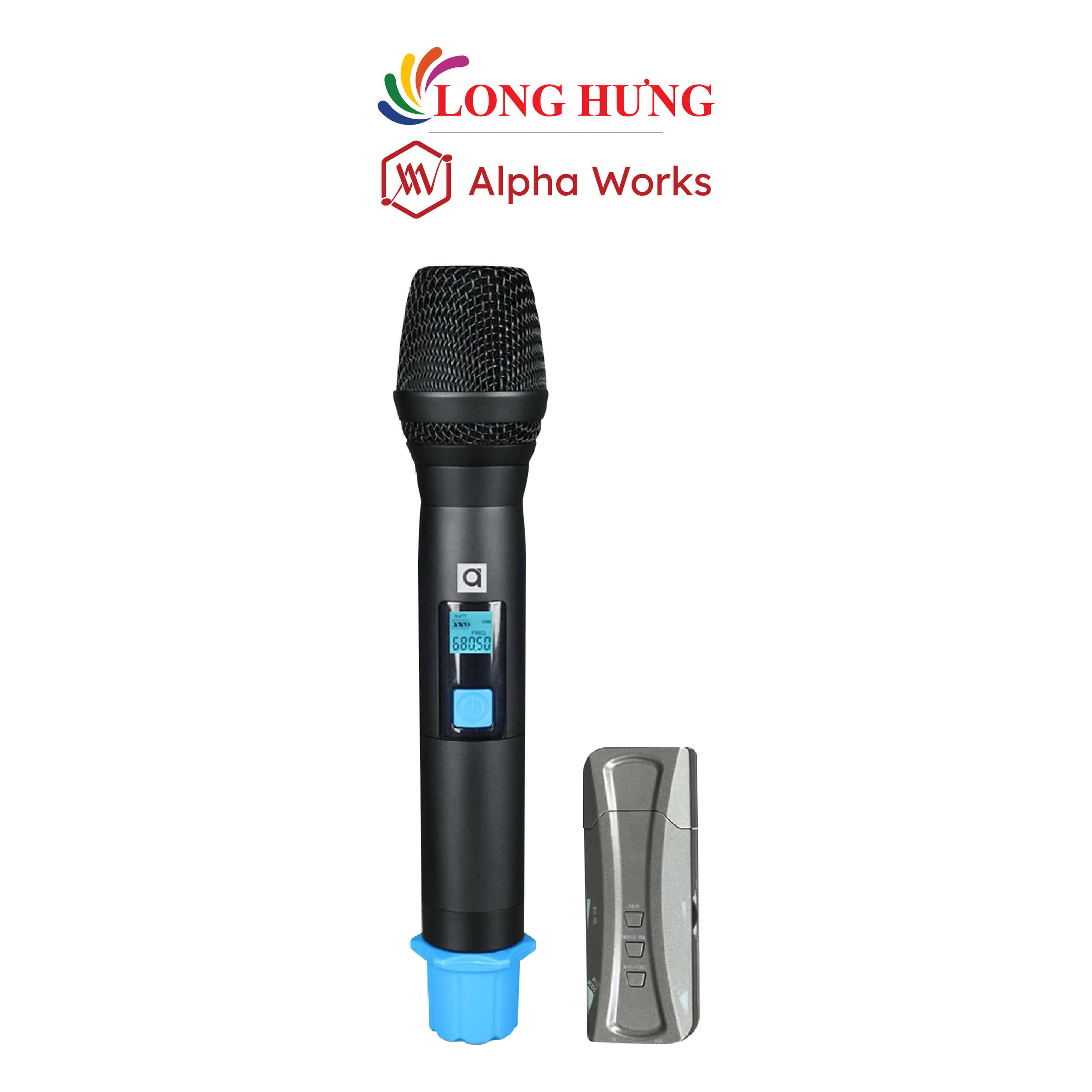 Micro không dây Alpha Works A1 - Hàng chính hãng - Thiết kế cầm tay nhỏ gọn, trang bị tần số sóng siêu cao với độ nhạy 90dB
