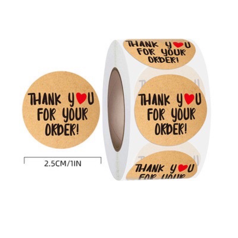 (Tách lẻ) Cuộn 100 sticker thank you, nhãn dán tiện lợi