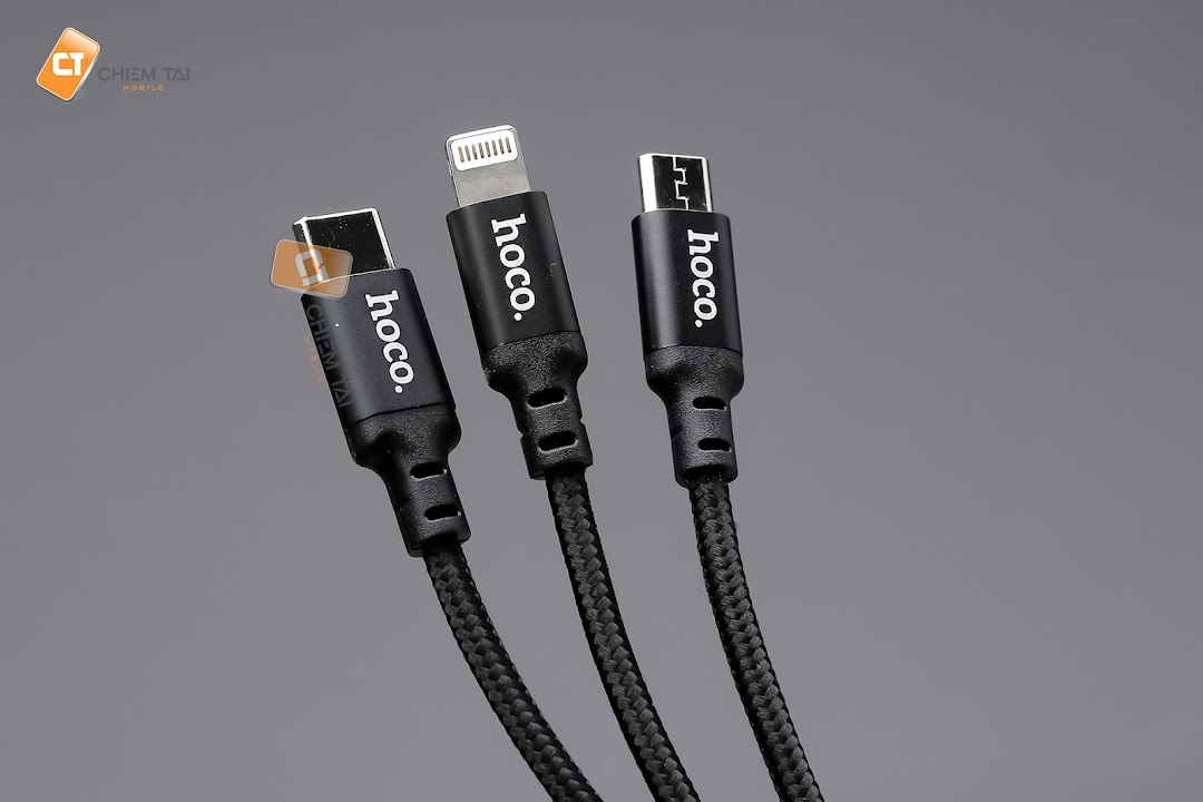Cáp sạc 3 in 1 Hoco X14 (Micro USB, Lightning, Type-C)