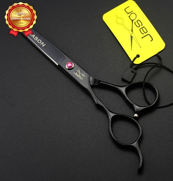 Bộ kéo cắt tóc tay trái jason đen (Mua cặp kéo được tặng bao da, lược toni guy, chỉnh kéo )