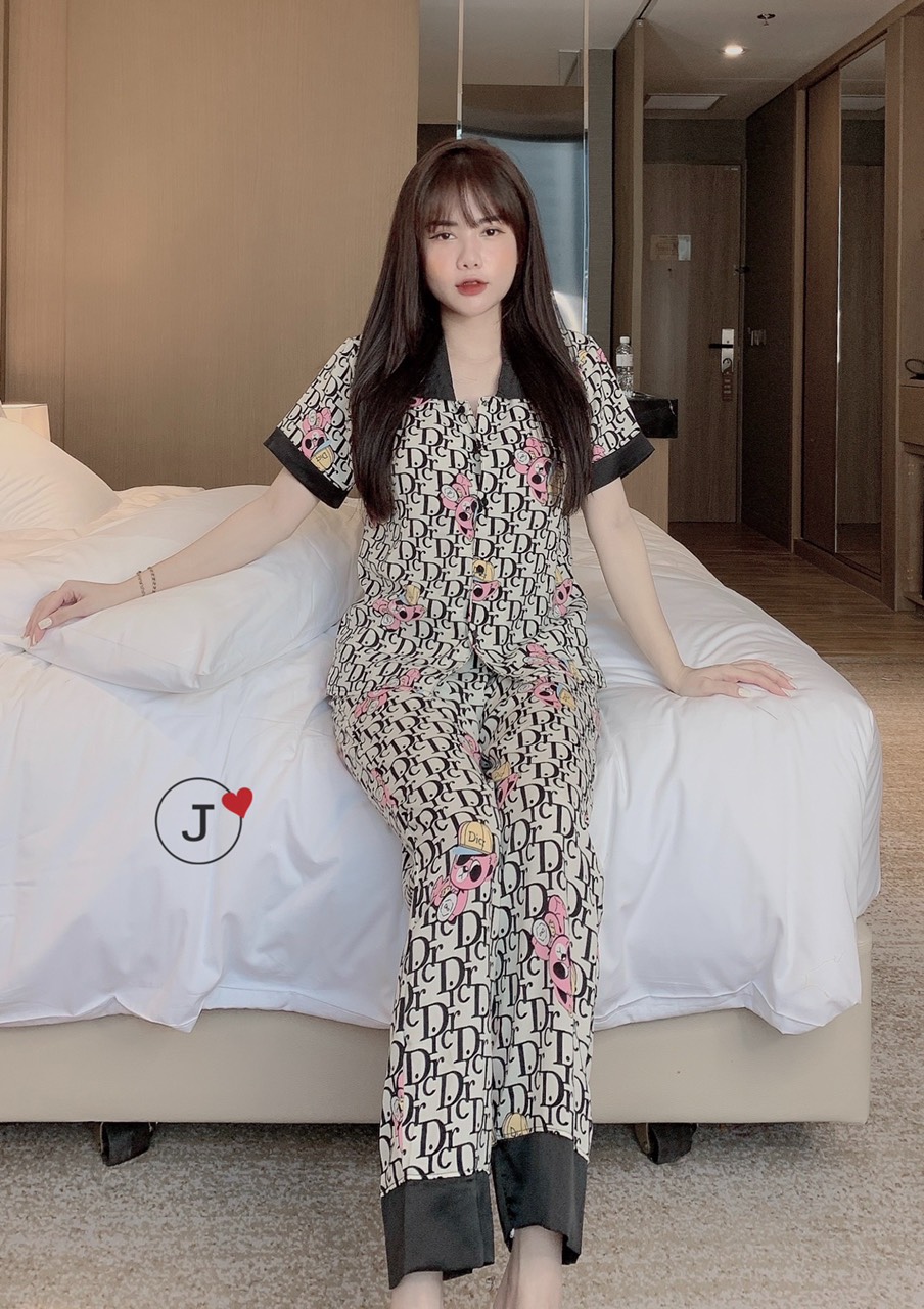 [ MẪU MỚI ] PYJAMA LỤA SATIN TAY NGẮN HOẠ TIẾT ĐẸP KÈM VIDEO