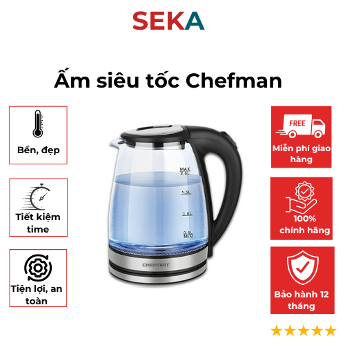 Ấm siêu tốc thủy tinh Goldsun GKT2601G