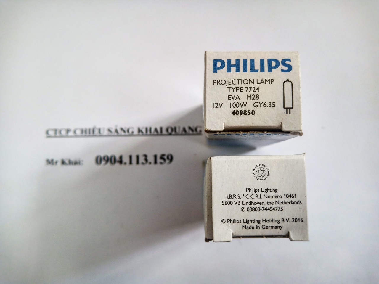 (SALE) Bóng đèn halogen Philips Type 7724 12V 100W GY6.35