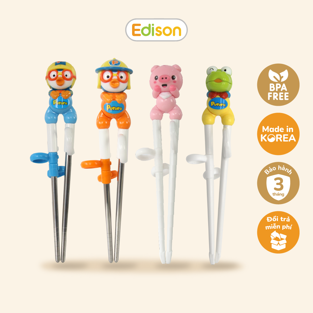 MADE IN KOREA Đũa tập ăn cho bé xỏ ngón Edison đồ dùng ăn dặm cho bé bằng
