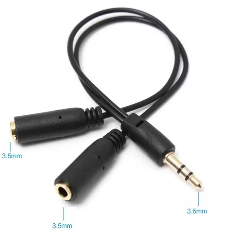 Cheap 3.5 Standard Speaker Jack Splitter Cable from 1 to 2