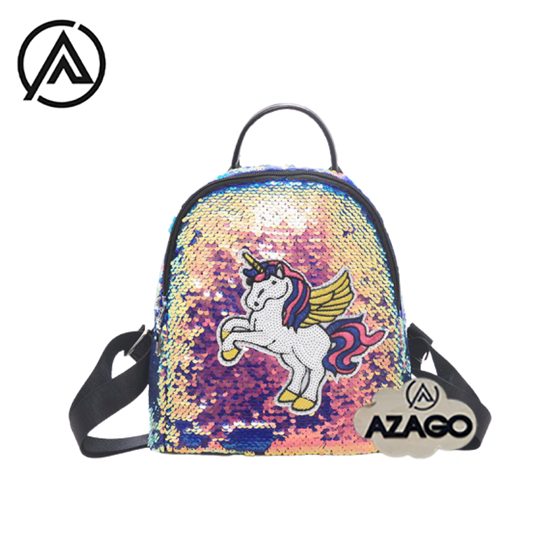 BALO NỮ CHẤT LIỆU DA THIẾT KẾ ÁNH KIM BẮT MẮT TRẺ TRUNG HỌA TIẾT NGỰA UNICORN SIÊU ĐÁNG YÊU AZDBN212 - thương hiệu AZAGO