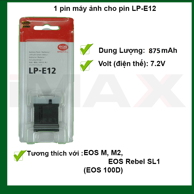 Pin thay thế pin máy ảnh pin LP-E12