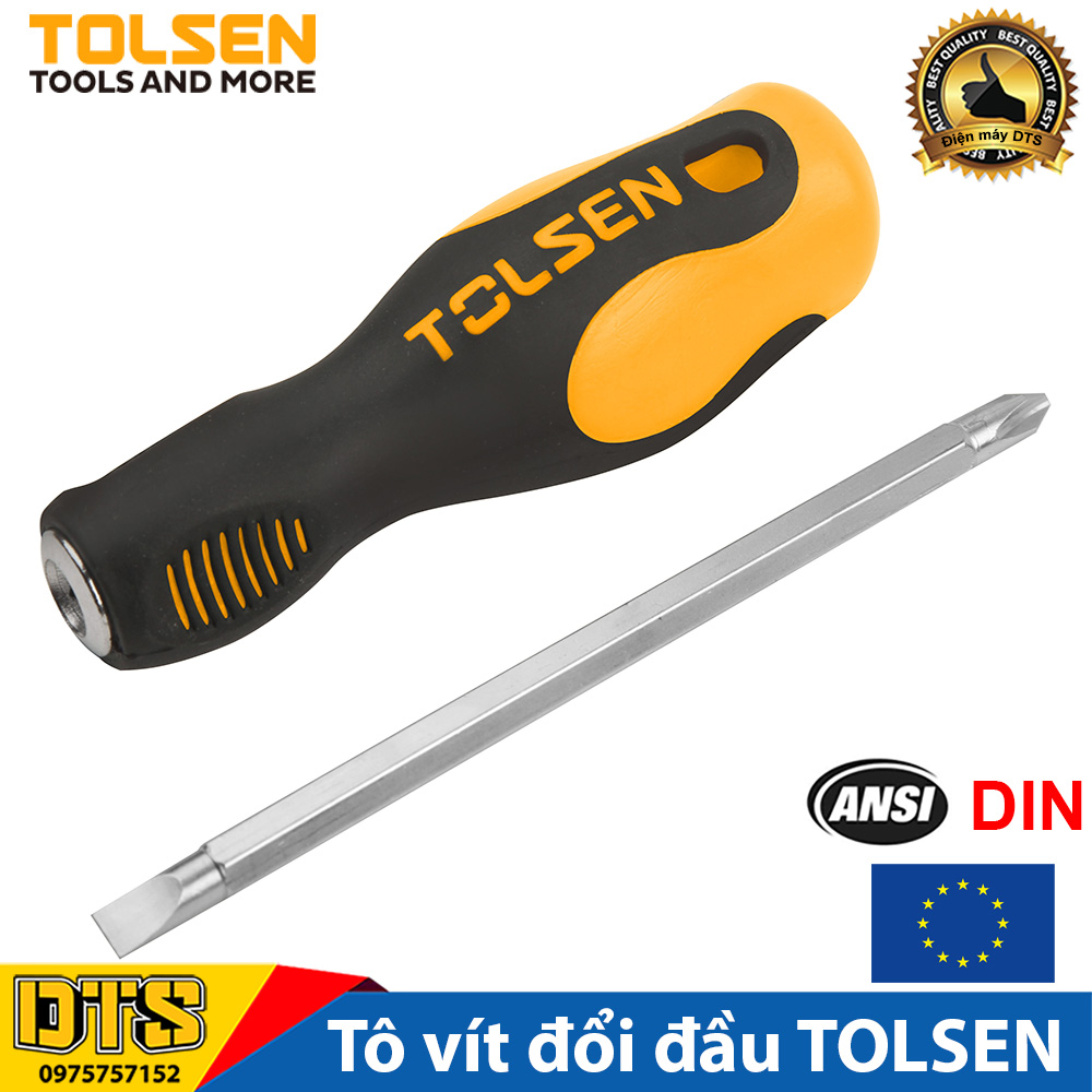 Tô vít (tua vít) 2 trong 1 hai đầu cán mềm 6x135mm TOLSEN - Tiêu chuẩn xuất khẩu Châu Âu